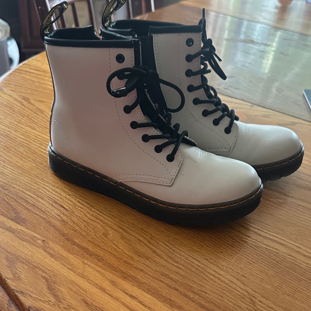 Dr. Martens Kids White and Black Boots